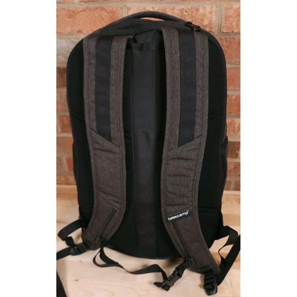 Basecamp Mt. Augusta Laptop Backpack Charcoal Gray Heathered Tech Travel Bag‎
